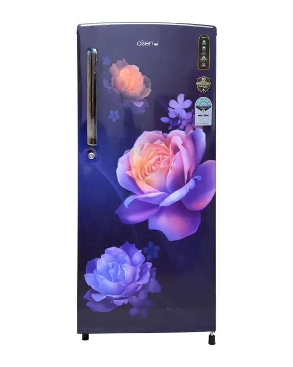 Aisen DC Refrigerator/ Fridge 192Ltrs Blue with flowers (ANREFDC215MP)